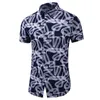 45 kg120kg Summer Shirt Harajuku Casual Short Sleeve Coiled Lines Printed Button Down Elasticity Hawaiian Shirt 5xl 6xl 7xl 210412