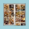 Dekoracje GardenWhite 36pcs/działka naklejki ścienne szklane okno naklejki świąteczne dekoracje na rok domowy navidad le6w upuść zależność