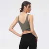 Lu-99 Yoga Tank Tops Ginásio lululy limão Roupas lululemenly leggings femininas Roupa íntima Sutiã esportivo acolchoado Camis Cor sólida Pescoço em V À prova de choque Colete Fiess para corrida