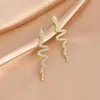 Pendientes colgantes de araña ARLIE con forma de serpiente, pendientes de gota de cristal con borla larga para mujer, pendientes de diamantes de imitación brillantes, regalos de joyería de moda para bodas