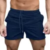 Män Strand Shorts 2020 Ny Berömd Solid Färg Casual Drawstring Korta Bottoms Running Kläder för Mens Board Swimwear Shorts Y0408