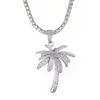 Collane con ciondolo Hip Hop Bling Iced Out Micro pavimentato CZ Pendenti con palme per uomo Gioielli rapper con catena da tennis2748