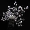 Headpieces Female Wedding Accessories Silver Pearl Crystal Bride Bodband Flower Hair Band Kvinnor Brudhårsmycken