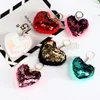 Moda Sevimli Kalp Anahtarlık Glitter Pullu Kalp Peluş Pompoma Anahtarlık Kadın Çanta Asılı Kolye Anahtarlık Aksesuarları