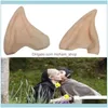 마스크 축제 용품 홈 Gardenwholesale-Latex Fairy Pixie Elf Ears Cosplay Aessories LARP 할로윈 파티 라텍스 소프트 뾰족한 ProStheti