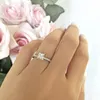 Cluster Rings Emerald 925 Sterling Silver Ring Finger Four Princess Cut Topaz Gemstone Elegant For Women Engagement Wedding Jewelr1630614