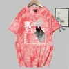 Tokyo Revengers Short Sleeve O-neck Anime Loose and Fit Tie Dye T-shirt Unisex Y0809