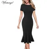 VFEMage Womens Elegancki Vintage Kwiatowy Koronki Lampart Jesień Biuro Biznesowy Wieczór Party Bodycon Ołówek Mermaid Midi Dress 1090 210409