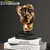 Ermakova 27 cm kussen paar menselijk gezicht sculptuur hars masker standbeeld tafelblad versiering voor home decor, bruiloft geschenken 210924