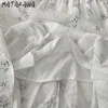 MATAKAWA Mode Blumenkleider Frühlingsfrauen Koreanische Robe Frische elastische Taille A-Linie Frau Kleid Puffärmel Vestidos 210513