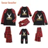 Bear Leader Noël Père Mère Enfants Vêtements Top + Pantalons Famille Correspondant Tenue Treillis Noël Vêtements De Nuit Pj's Set Baby Romper 210708