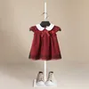 女の子ドレス1-5Yかわいい幼児の赤ちゃん女の子夏の王女のドレスレトロなフリルチェック柄服のノースリーブの格子ドレスQ0716