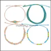 Charm Jewelrycharm Bracelets 4Pcs/Set Fashion Personality Bohemian Handwoven Rope Mticolor Bracelet Ladies Jewelry For Women Gift Wholesale