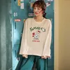 Womens Pajamas устанавливает осень зима с длинным рукавом мультфильм печатание милые свободные спящие одежды девушка Pijamas Mujer досуг ночные женщины 210928