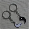 Porte-clés Accessoires De Mode Vintage Éléments Chinois De Yin Yang Taiji Bagua Couple Porte-clés Pour Clés De Voiture Porte-clés Pendentif Charme Alliage Gif