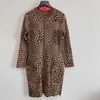 【code: OCTEU03】Moda donna Abiti Casual Leopard Stampa Leopardo Skirt Skirt manica lunga Abito elegante Abito elegante 2021FW Lady Party Gonne
