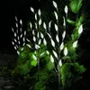 3pcs 태양 전원 트리 분기 잎 패턴 LED 가든 휴일 빛 야외 경로 방수 장식 - 따뜻한 흰색