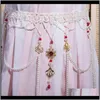 Belly Chains Body Jewelry Drop Delivery 2021 Handmade Chain Womens Antique Long Tassel Pearl Tang Style Flat Collar Waist Ru Skirt Po Accesso
