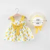 Bear Leader Baby Girl Autumn Dress Lovely Party Dress Toddler Baby Outfits Bow-knot Sweet Costumes Casual Clothes Suits 210708