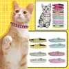 Coleiras de gato leva 10 cores colar brilhante reflexivo rosa pet colar acessórios para cães arnês fashion8713047