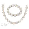 Orecchini Collana Set di 3 pezzi Set di gioielli da donna di lusso Bracciale Moda Matrimonio Gioielli di perle Arrivi per le spose