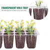 10 pcs plantando semente de starter kit de bandeja de plântulas caixa de germinação de jardinagem suprimentos base 12 células para plantadores bonsai potes