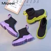 Autumn Girls Boots Children Winter Kids Slip On Elasticity Socks Shoes Soft Sole Non Slip Ankle Boots Chaussure Fille 211108