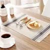 Mats Pads PVC Stripe Pad Dining Tafel Mat Chic Striped Cloth Placemat Heat Isolation Non Slip Placemats Bowl