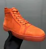 Scarpe casual in pelle scamosciata arancione scarpe firmate di alta moda scarpe di lusso da uomo e da donna con suola piatta scarpe da ginnastica per coppie da festa sneaker da 2 stili