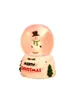 Decorações de Natal Glitter Globe Neve com resina Santa Santa Snowman brilhando bola de vidro de cristal levou noite luz birthda