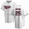 Camiseta personalizada Byron Buxton #25 cosida para hombres, mujeres, jóvenes y niños, camiseta de béisbol XS-6XL