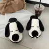 Slippers 2021 Winter Cotton For Women Korean-Style Indoor Warm Girl's Cartoon Dog Cute Shoes Plush Footwears