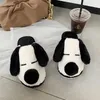 Slippers 2021 Winter Cotton For Women Korean-Style Indoor Warm Girl's Cartoon Dog Cute Shoes Plush Footwears