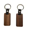 Custom Design PU Leather Hook Carved Logo Wooden Keychain Wood Key Ring B171