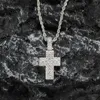 Pendant Necklaces Hip Hop Claw Setting 3A+ CZ Stone Bling Iced Out Little Cross Pendants For Men Rapper Jewelry Gift