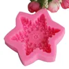 3D Sneeuwvlok Star Siliconen Chocoladevorm Zeep Mold Kaars Polymeer Clay Mallen Ambachten DIY Forms Soap Base Tool LLA10761