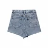 Denim shorts kvinnor sommar hög midja bokstav lapp casual mode elegant chic lady short femme 210709