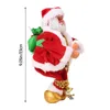2022 Present elektrisk klättring stege Santa Claus Jul prydnad dekoration för hem julgran hängande dekor med musik 211012