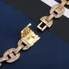 HipHop 18MM Big Box Verschluss Miami Baguette Kubanische Ketten Halsketten Versilbert Zirkonia Halskette Für Männer Schmuck