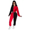 Designers Mulheres Esportes Tracksuits Roupas 2021 Outono Cor Correspondência Calos Bandagem Conjunto de Duas Peças Jogging Ternos