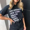 Jastie Retro Faded Brief Print T-shirt Zomer Korte Mouw O-hals Vrouw Tshirts Tops Casual Boyfriend Y2K Dames Tee Shirts 210419