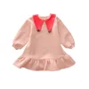 الفتيات اللباس الذيل طوق الكرة الصوف الصغيرة مبطن الأميرة الخريف والشتاء الملابس الدافئة ملابس الأطفال 210625