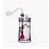 Partihandel mini plastolja Rig Bong Liten 10mm Kvinna Tjock Pyrex Bägare Travel Dab Rigs Bongs för rökning med glasskål