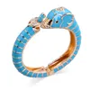 Ny djur stil elefant uttalande armband för kvinnor inlagda rhinestone emalj manschettbangle 8 färger fest smycken