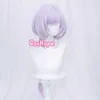 Genshin Impact Cosplay Qiqi Frauen 75 cm lange hellviolette Perücke Anime Perücken hitzebeständige synthetische Halloween Y0913