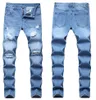 Jeans Man Mannen Slim Tailored Cotton Denim Broek 2022 Stretchy Ripped Skinny Biker Borduurprint Destroyed Hole Taped Fit Scratched Grote maten jeanskleding
