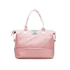 Pink Women Sport Bags For Gym Duffel Luggage Shouder Bag Sport Fitness Bag Yoga Waterproof Large Gym Bags With Shoe Compartment Q0705