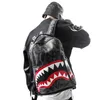 PU Shark Designer Tasche 156 zoll Grid Luxus Rucksack für Männliche Große Kapazität Schulter s Männer Travle Laptop mochilas escolar1503868