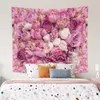 pink and white tapestry