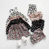 Summer Kids Girls Set da 2 pezzi Camicie con fionda floreale + Elastico in vita Pantaloni anti zanzara Abbigliamento per bambini E5218 210610